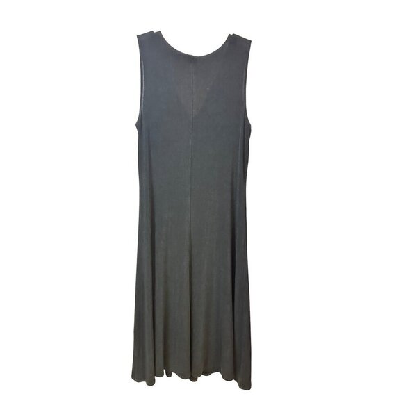 Chico's Travelers Deep V-Neck Fit and Flare Sleeveless Midi Dress, Black SZ 2(M) - Picture 2 of 6